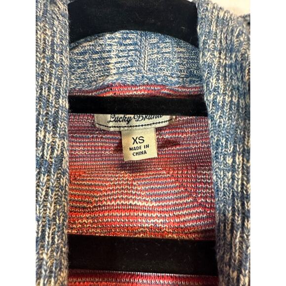 Lucky Brand Women's Open Front Cardigan Knit Sweater Multicolor Sz XS Aztec C30 - Picture 2 of 5